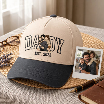 Custom Daddy Hat, Full Color Photo Embroidered Snapback