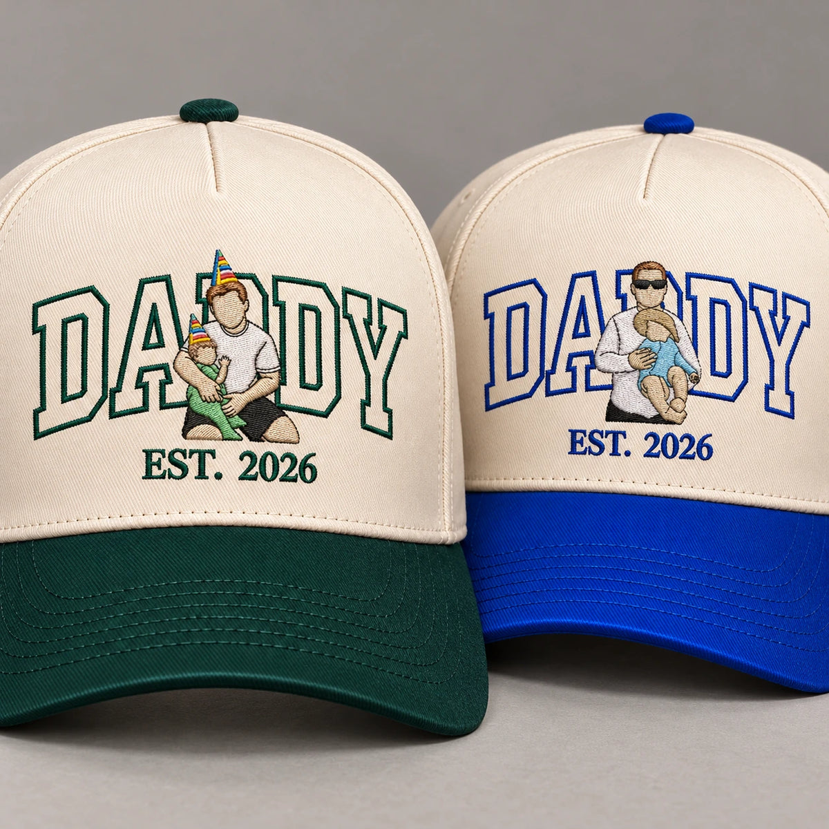 Custom Daddy Hat, Full Color Photo Embroidered Snapback