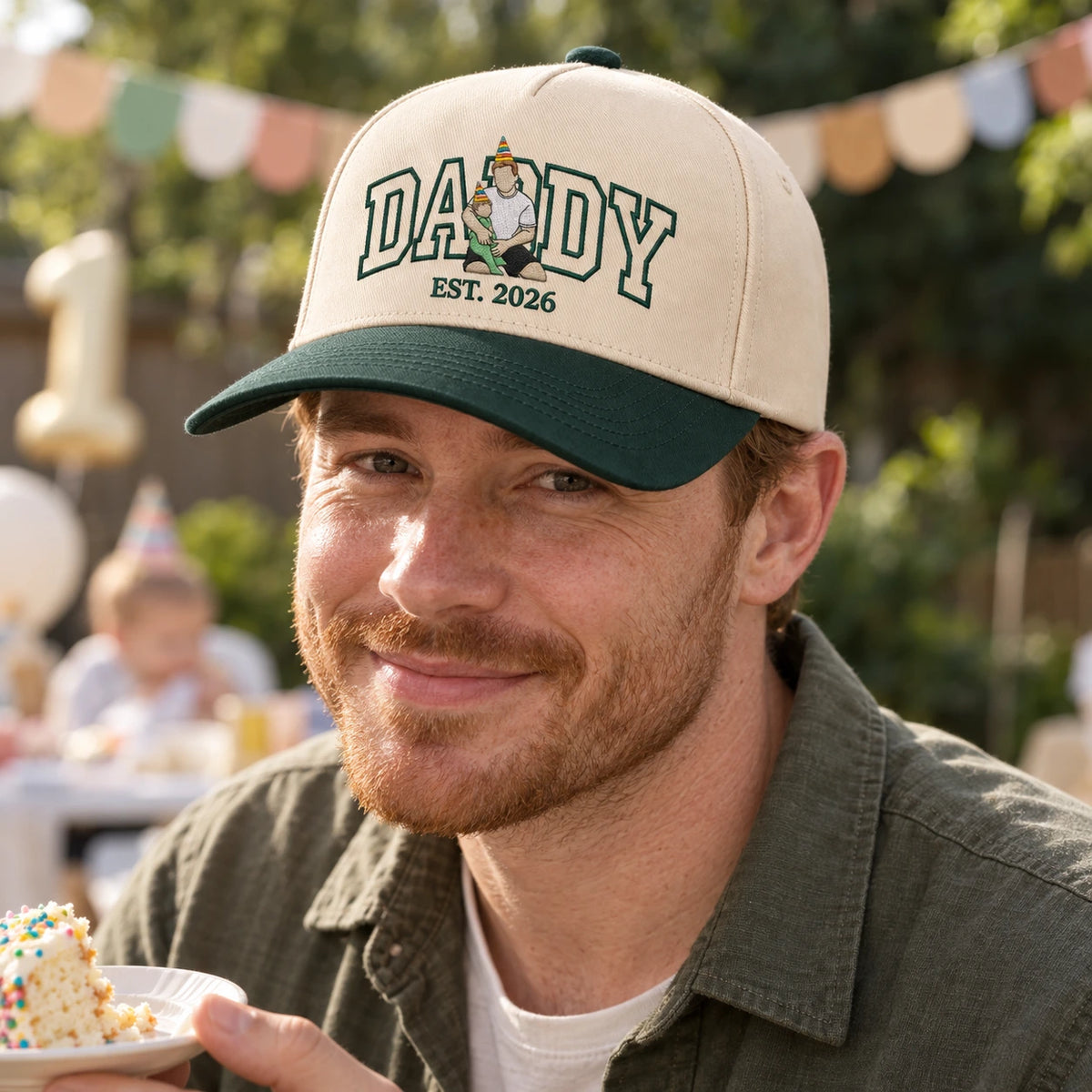 Custom Daddy Hat, Full Color Photo Embroidered Snapback