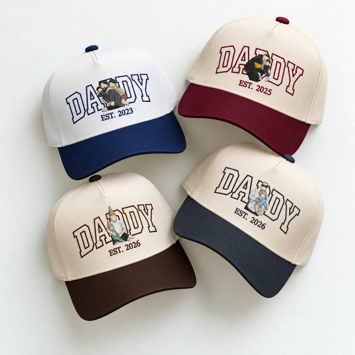 Custom Daddy Hat, Full Color Photo Embroidered Snapback