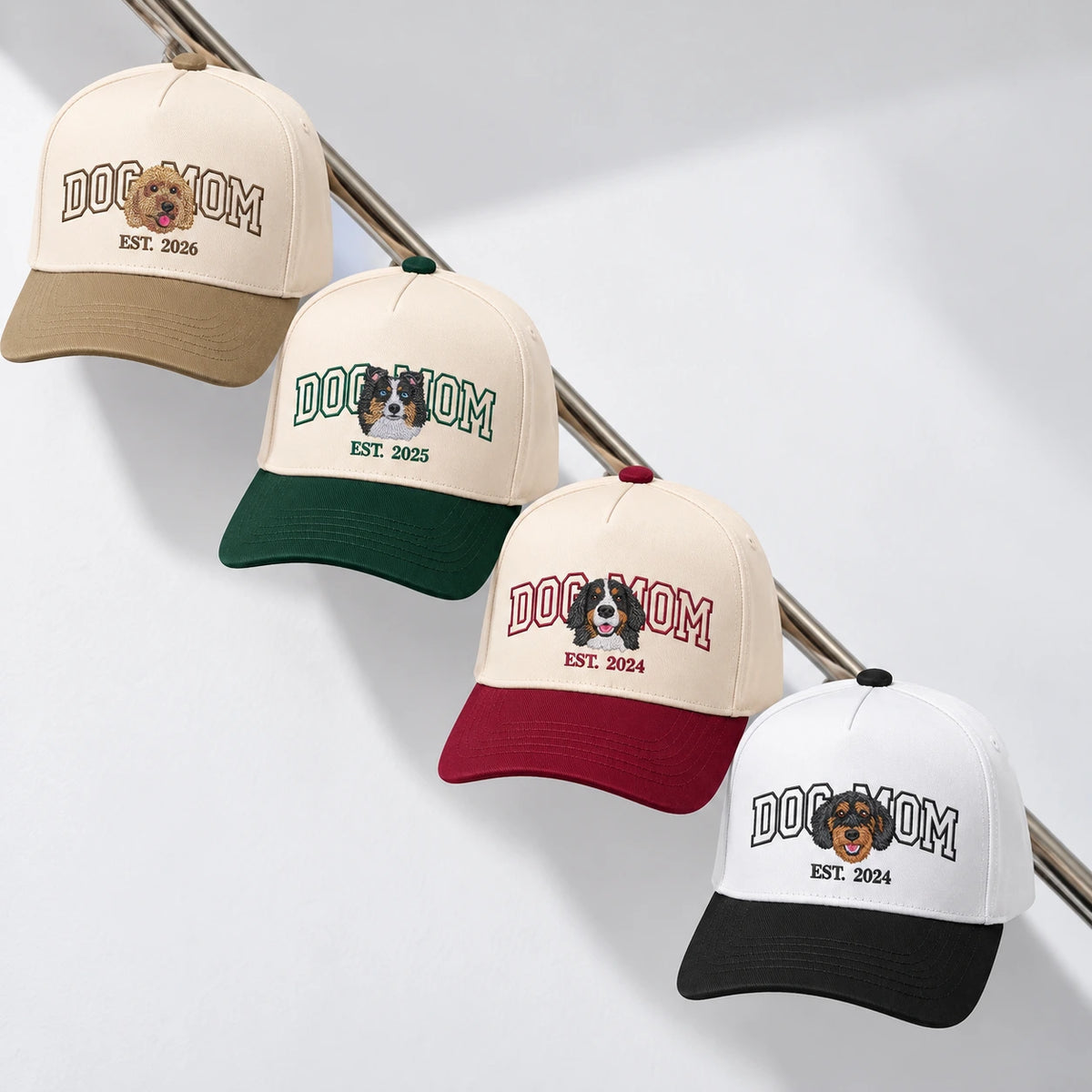 Custom Dog Mom Hat, Photo Portrait Embroidered Cap