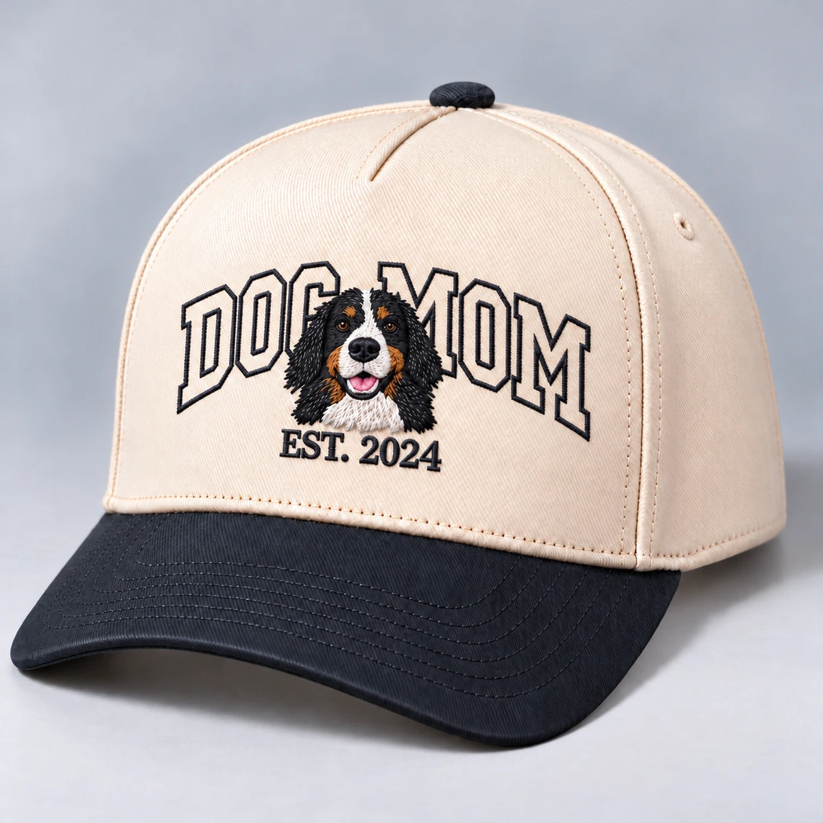 Custom Dog Mom Hat, Photo Portrait Embroidered Cap
