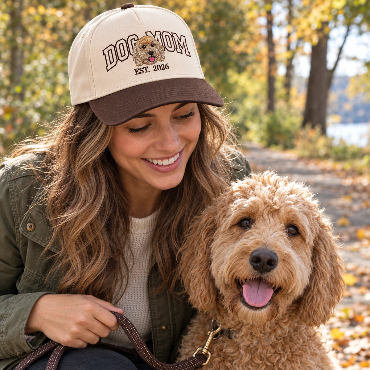 Custom Dog Mom Hat, Photo Portrait Embroidered Cap