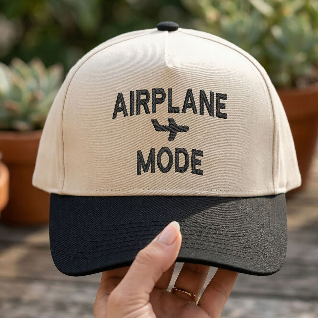 Custom Embroidered Airplane Mode Snapback Hat