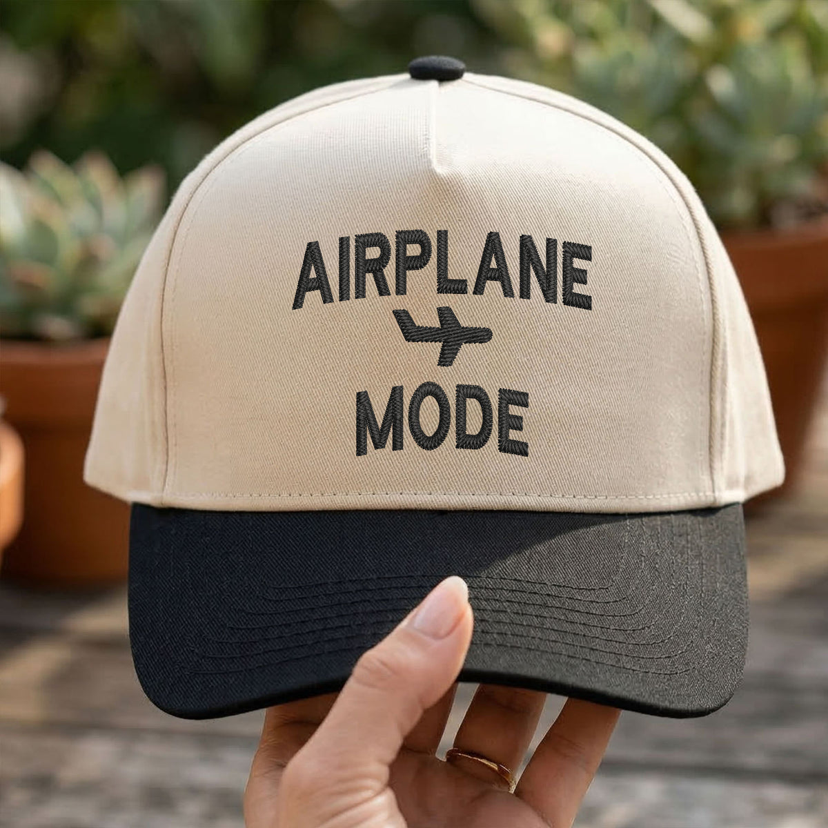 Custom Embroidered Airplane Mode Snapback Hat