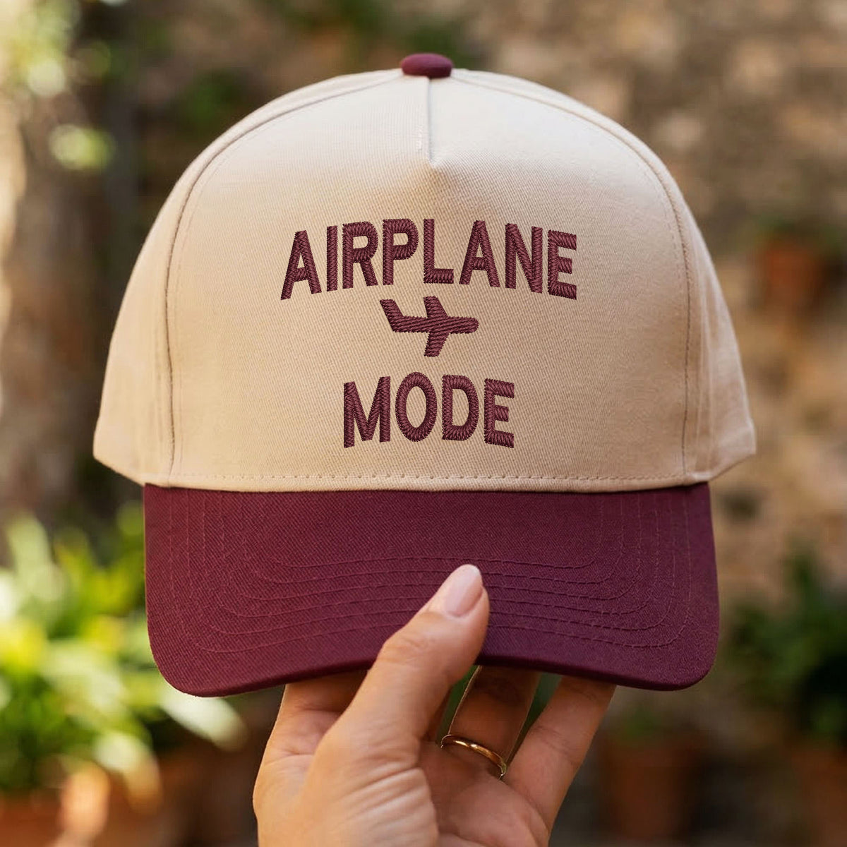 Custom Embroidered Airplane Mode Snapback Hat