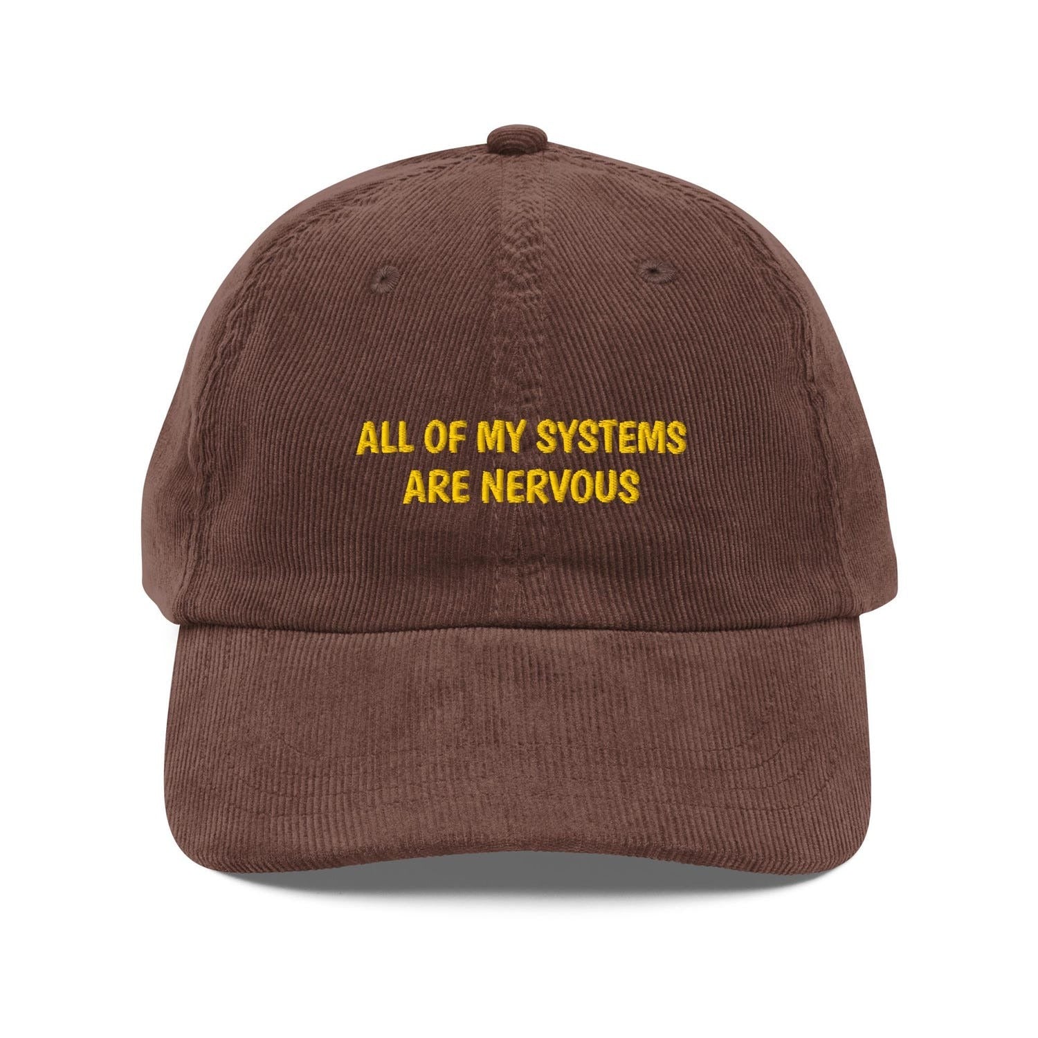Custom Embroidered All My Systems Are Nervous Hat