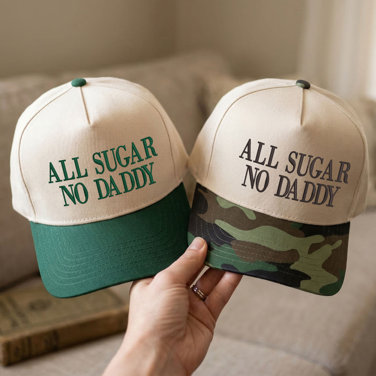 Custom Embroidered All Sugar No Daddy Snapback Hat