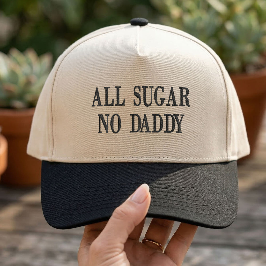 Custom Embroidered All Sugar No Daddy Snapback Hat