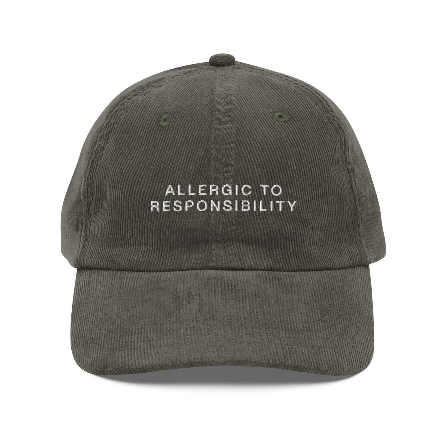 Custom Embroidered Allergic To Responsibility Hat