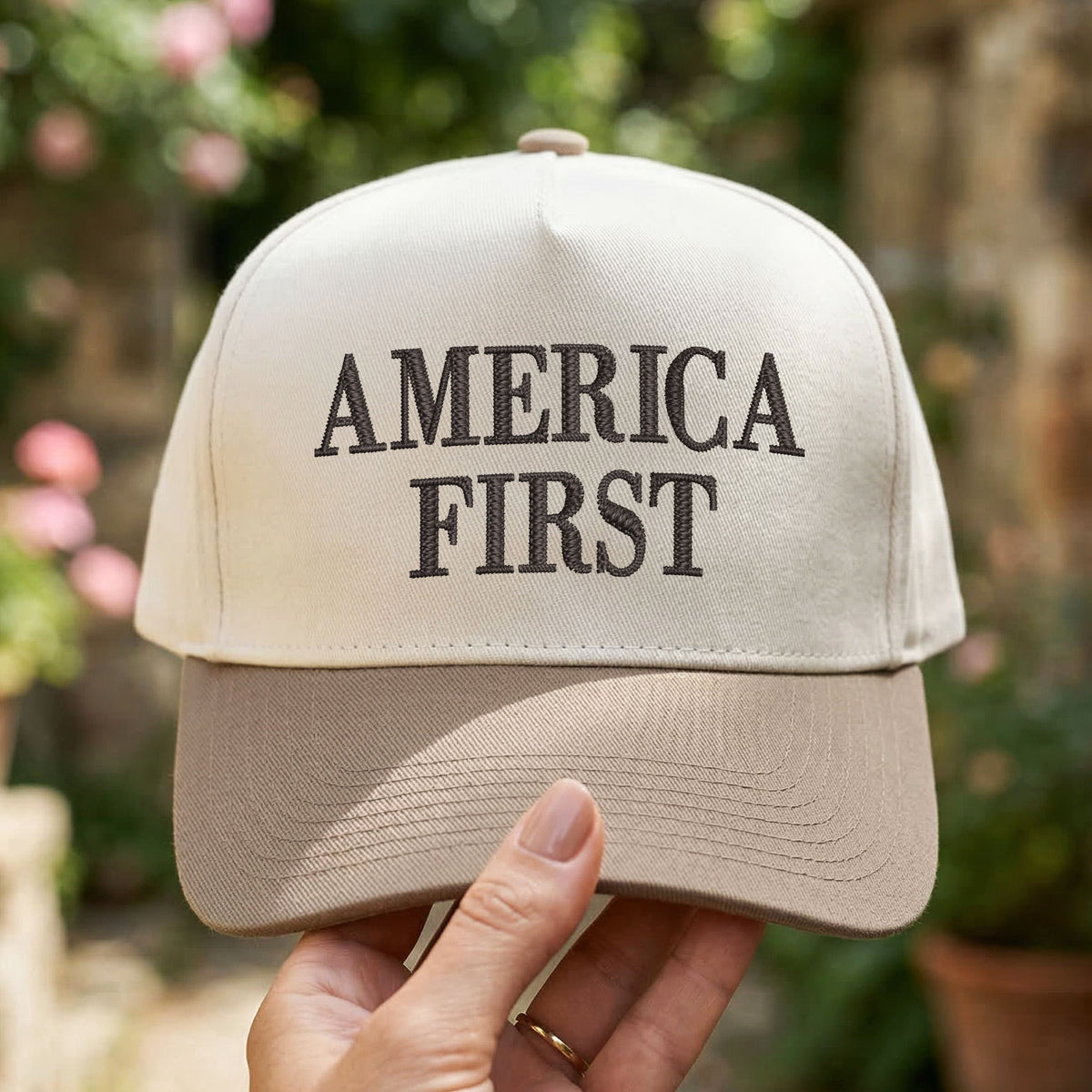 Custom Embroidered America First Snapback Hat