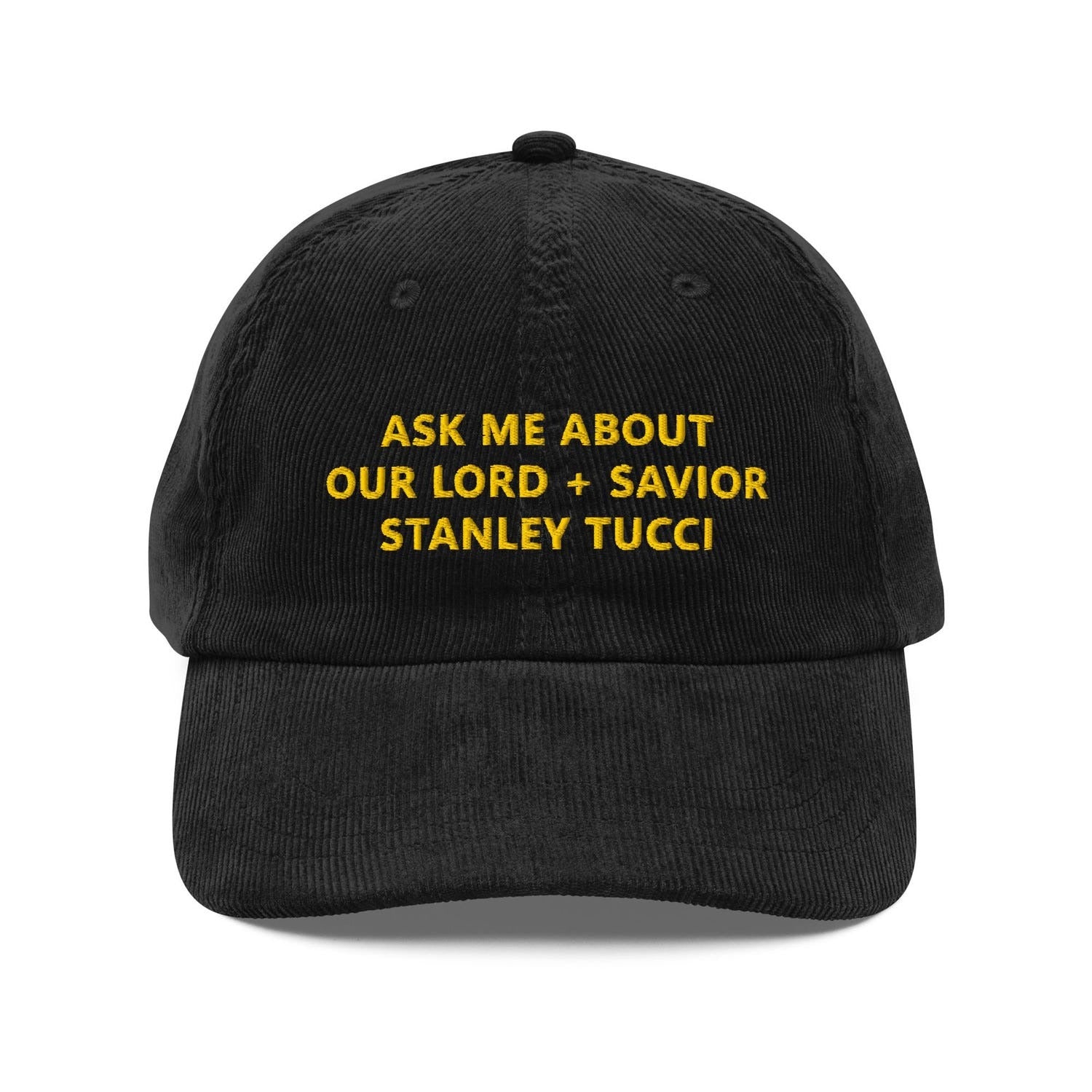 Custom Embroidered Ask Me About Our Lord and Savior Stanley Tucci Hat