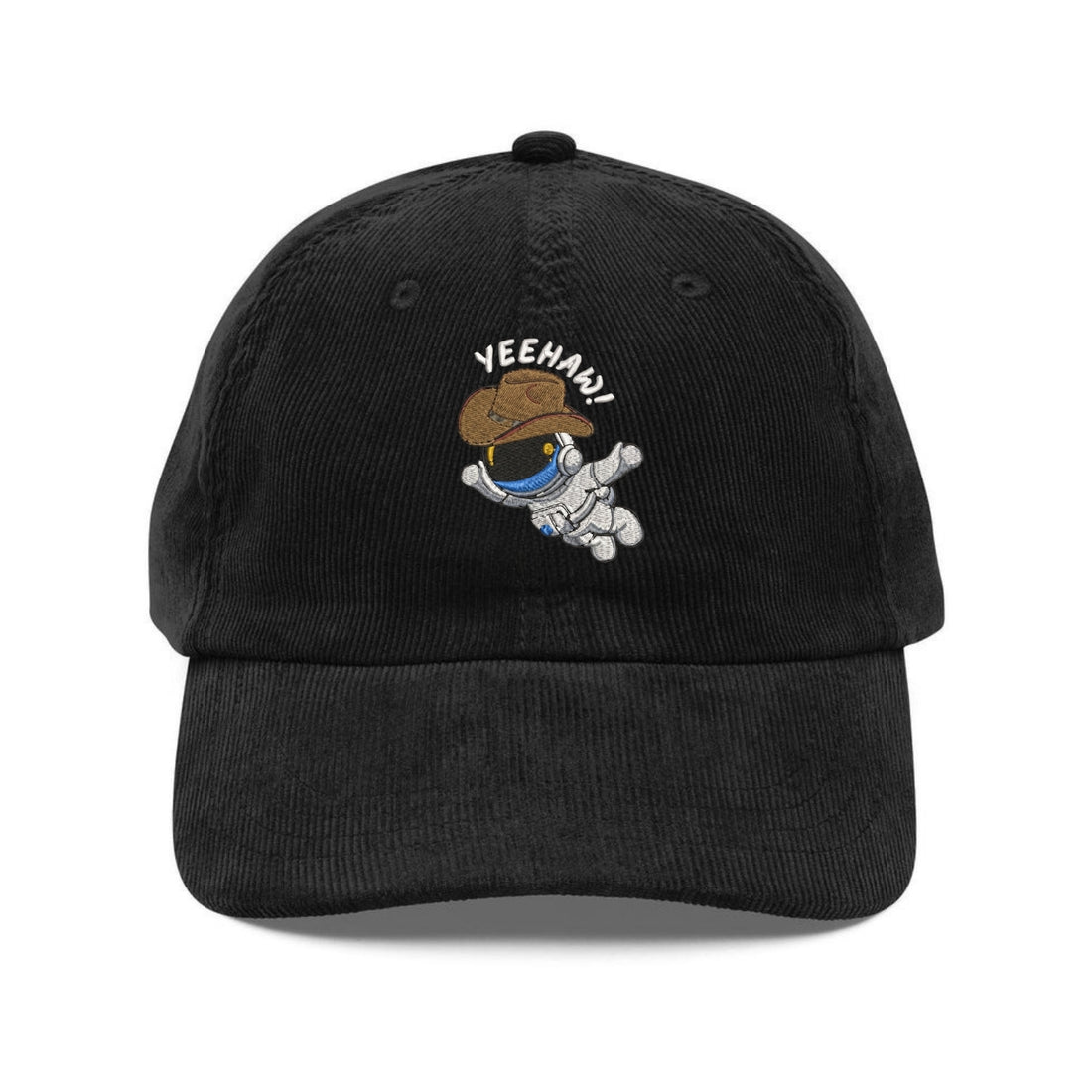 Custom Embroidered Astronaut Space Cowboy Corduroy Hat - Vintage Dad Cap