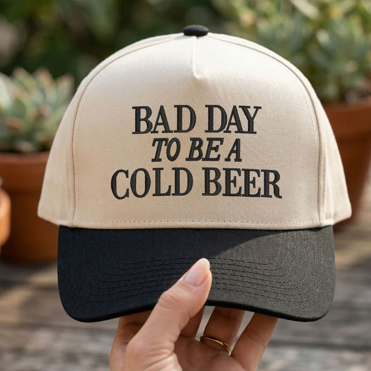 Custom Embroidered Bad Day To Be Cold Beer Snapback Hat