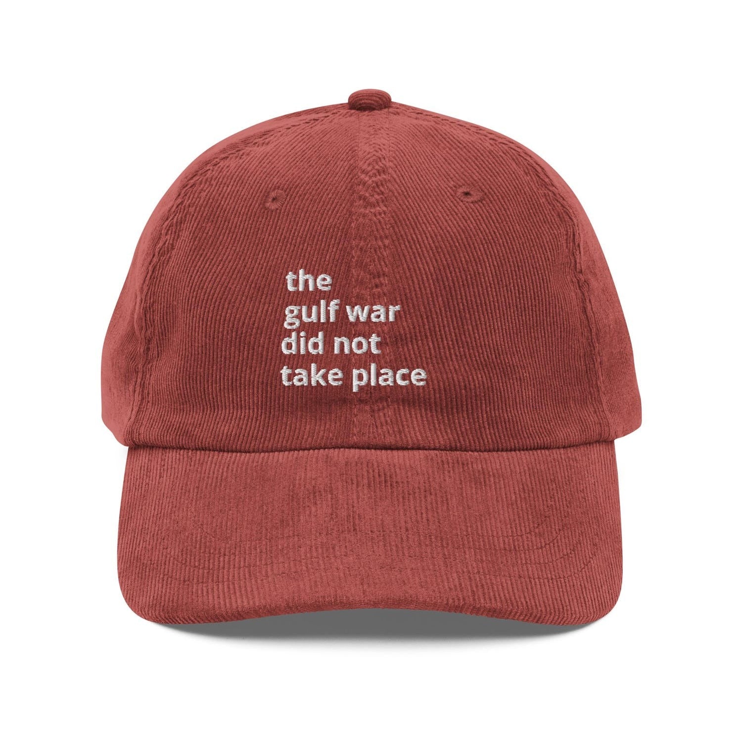 Custom Embroidered Baudrillard Philosophy Corduroy Hat