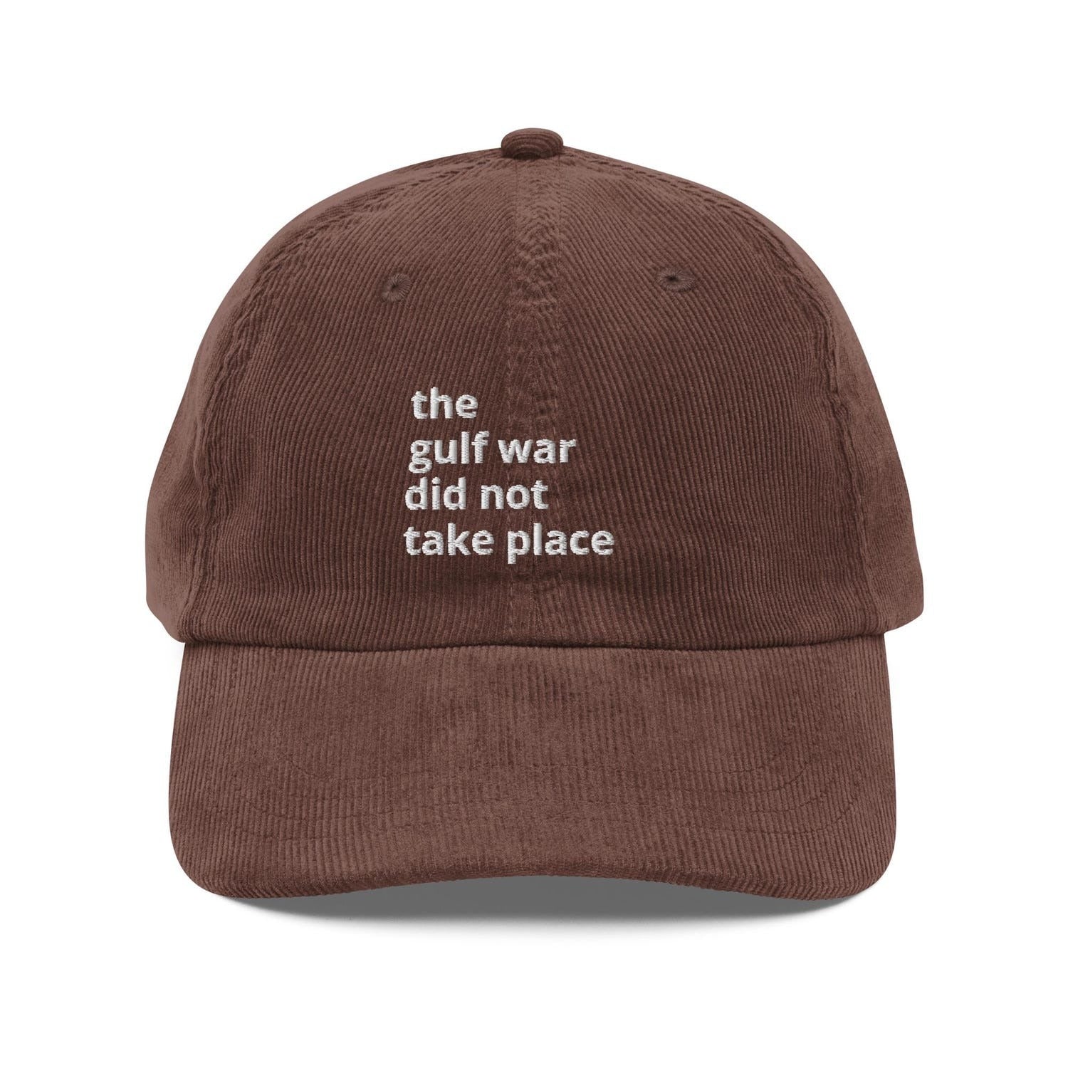 Custom Embroidered Baudrillard Philosophy Corduroy Hat