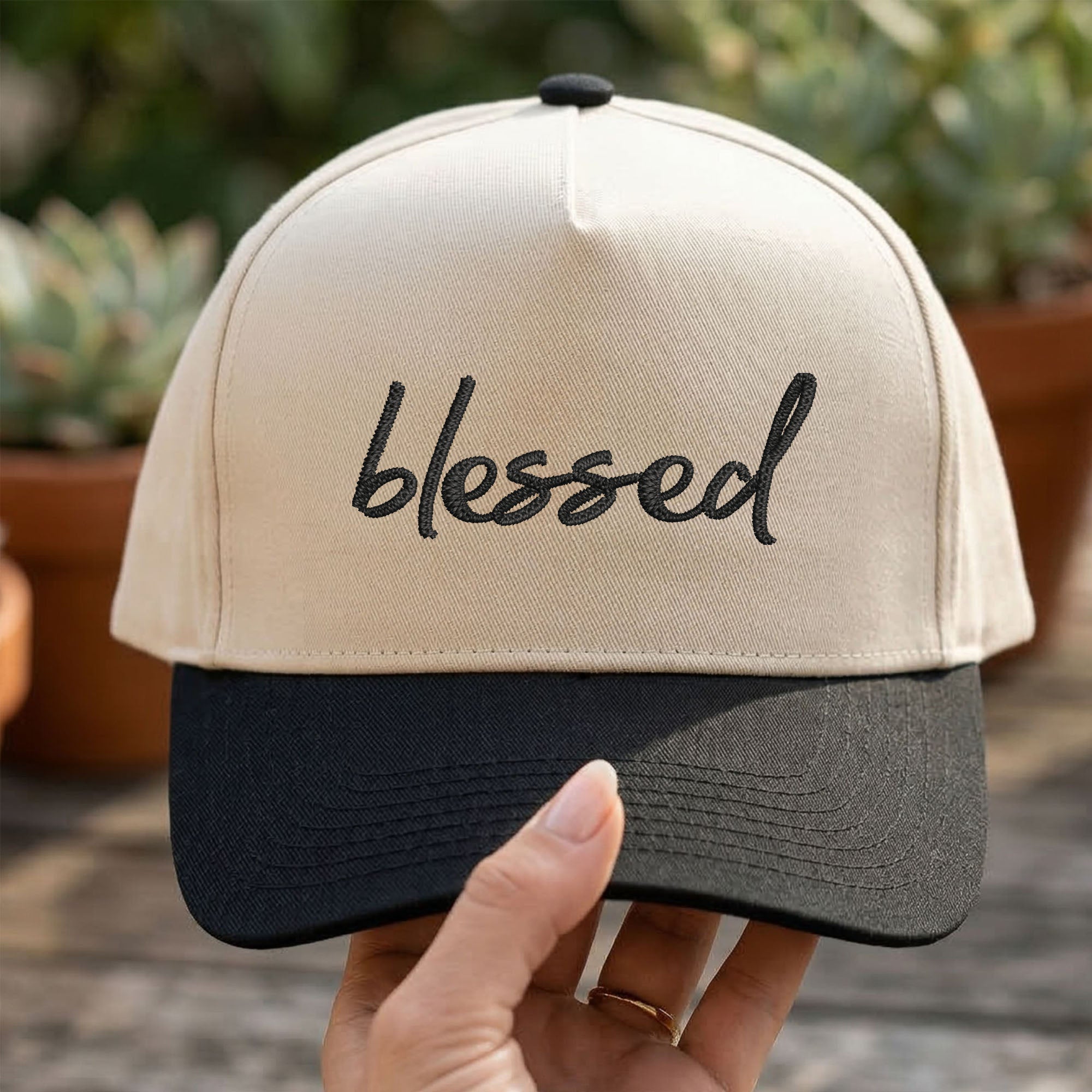 Custom Embroidered Blessed Snapback Hat