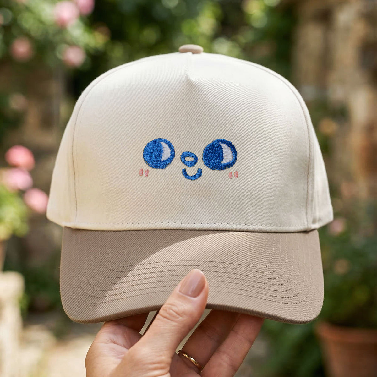 Custom Embroidered Blushing Face Snapback Hat