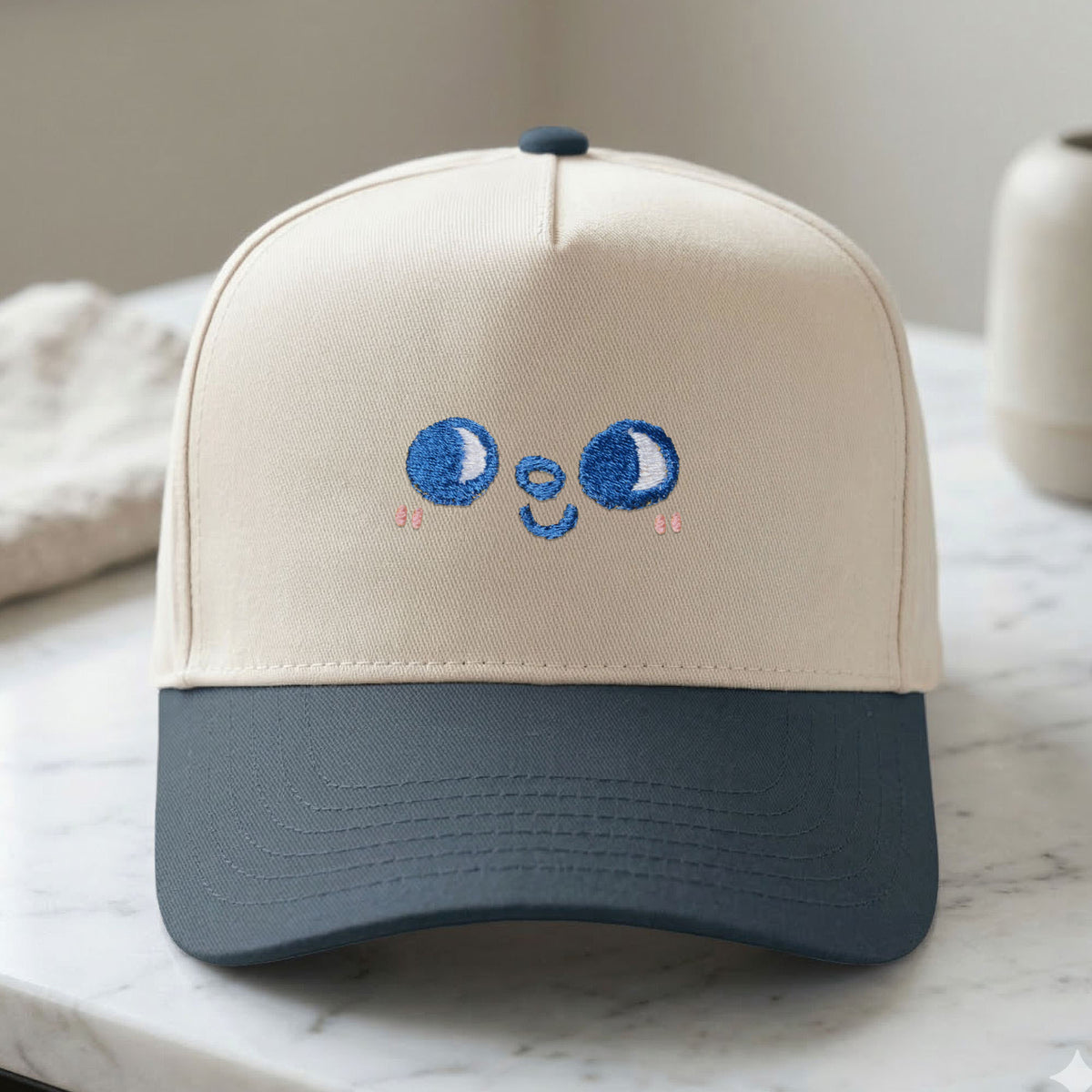 Custom Embroidered Blushing Face Snapback Hat