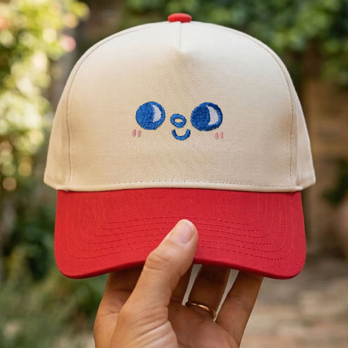 Custom Embroidered Blushing Face Snapback Hat