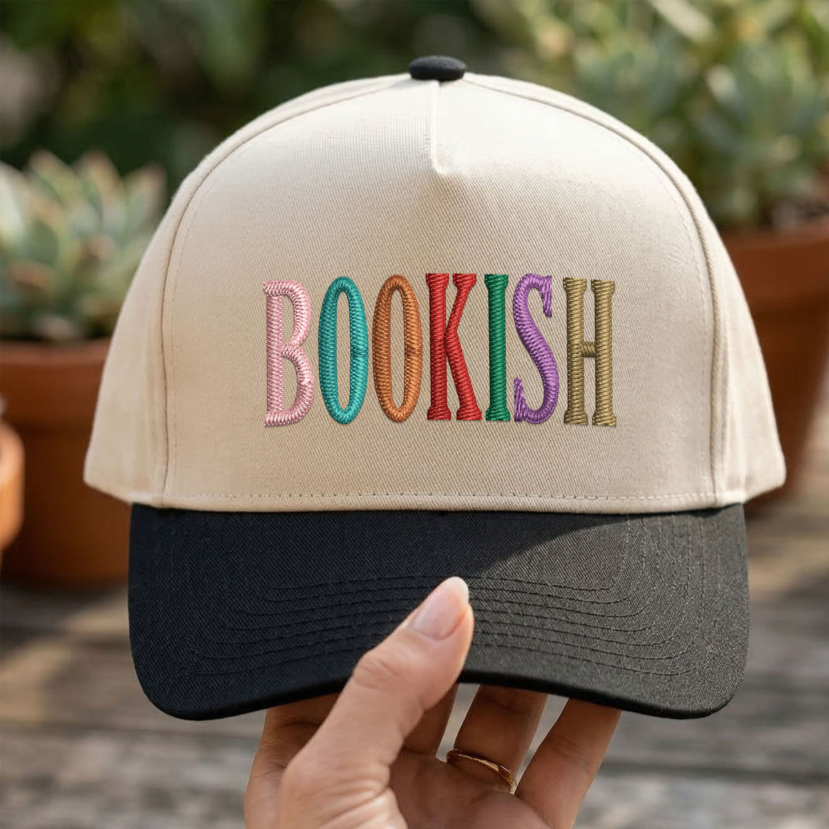 Custom Embroidered Bookish Rainbow Snapback Hat