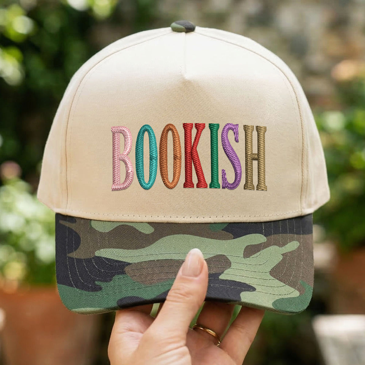 Custom Embroidered Bookish Rainbow Snapback Hat
