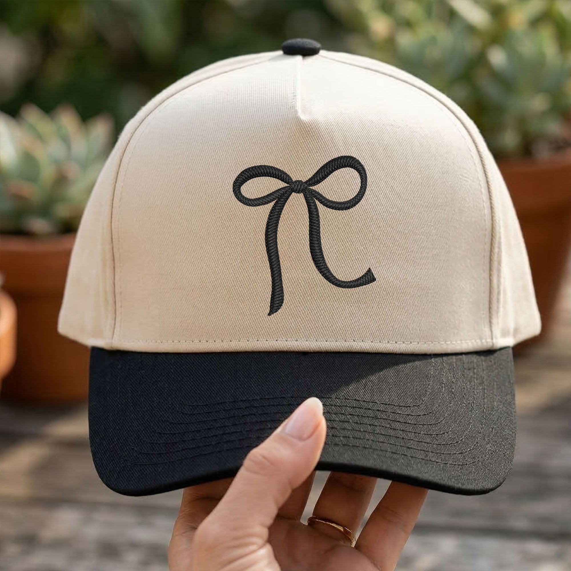 Custom Embroidered Bow Snapback Hat