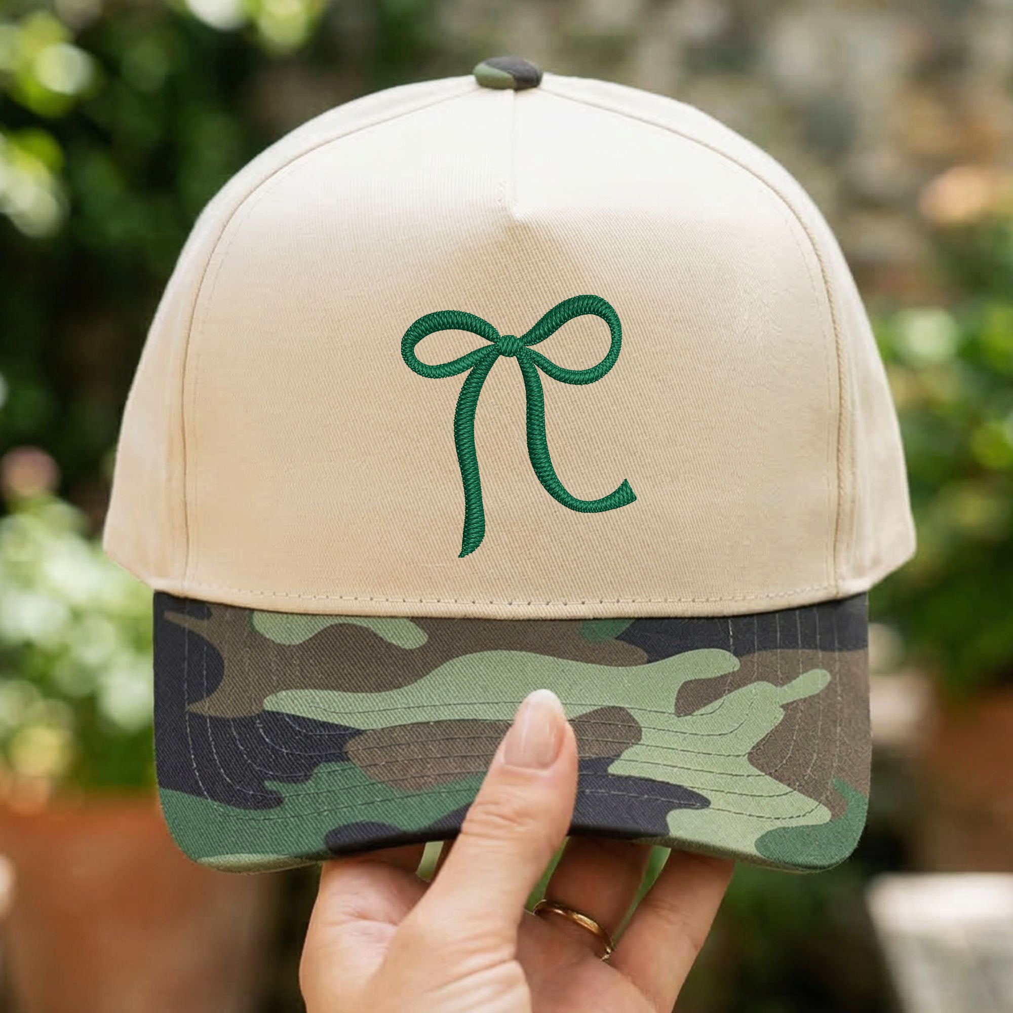 Custom Embroidered Bow Snapback Hat