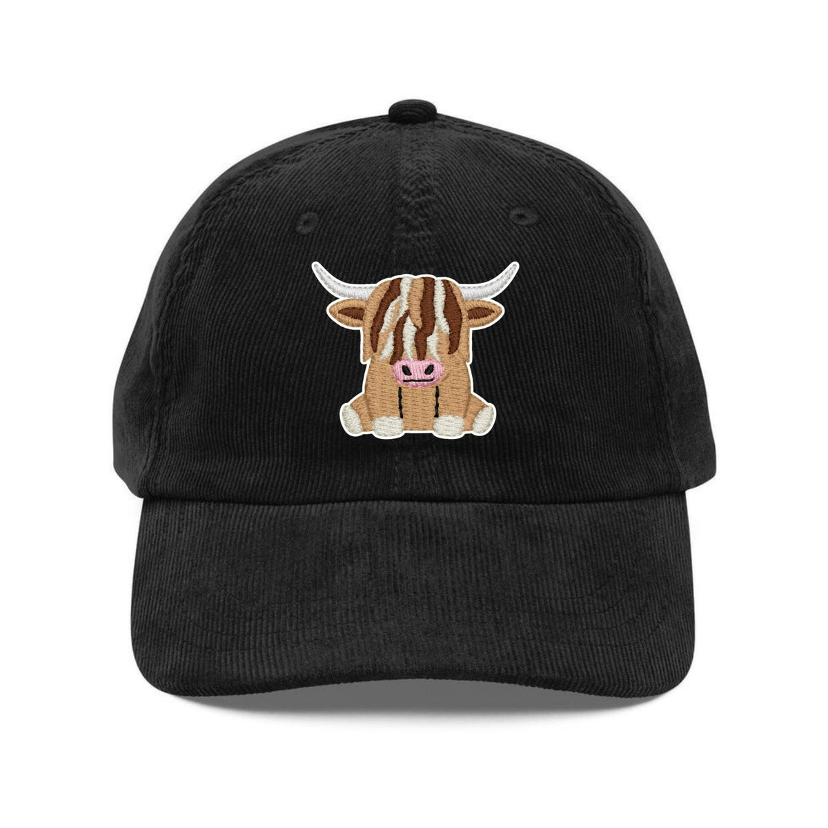Custom Embroidered Brown Highland Cow Hat