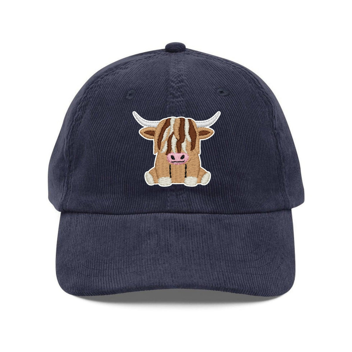 Custom Embroidered Brown Highland Cow Hat