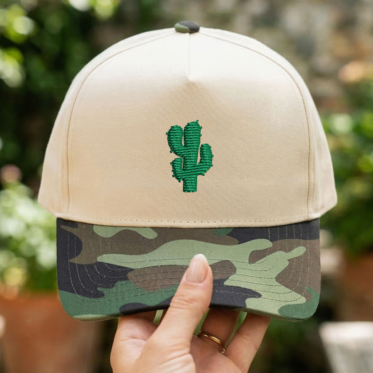 Custom Embroidered Cactus Snapback Hat