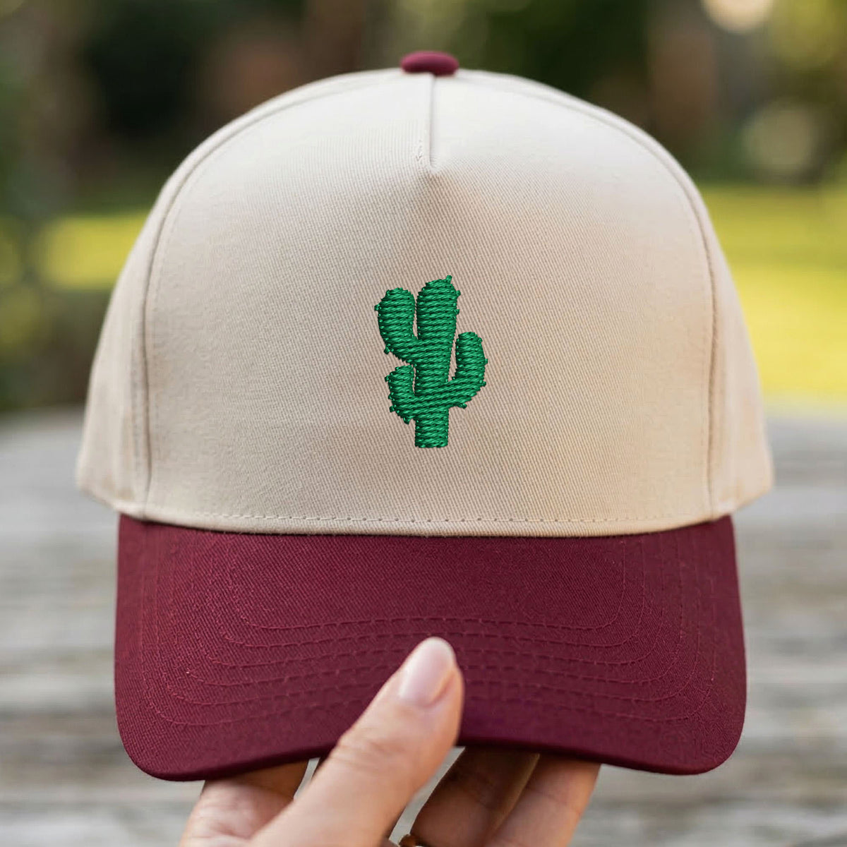 Custom Embroidered Cactus Snapback Hat