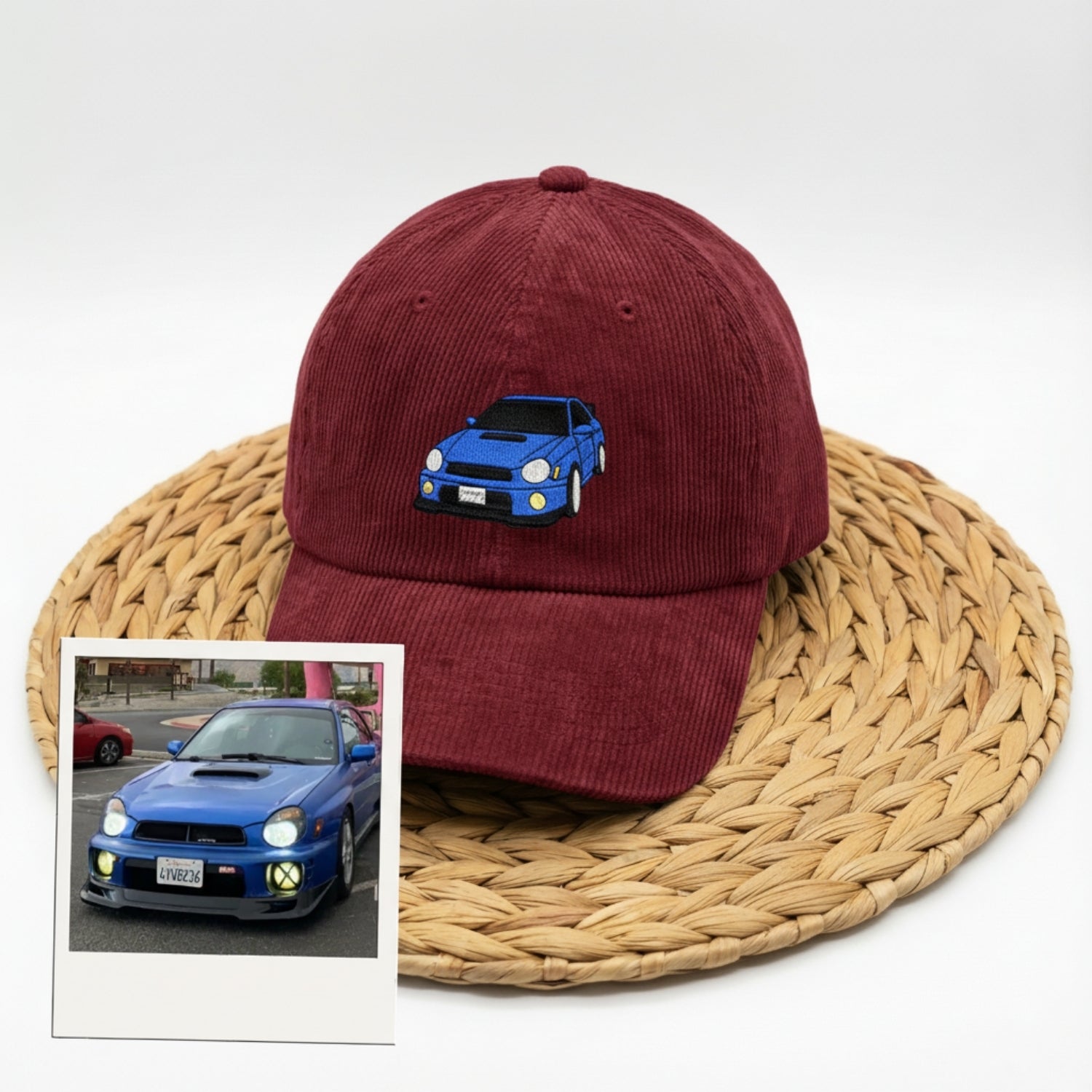 Custom Embroidered Car Hat - Personalized Car Portrait Dad Cap for Men