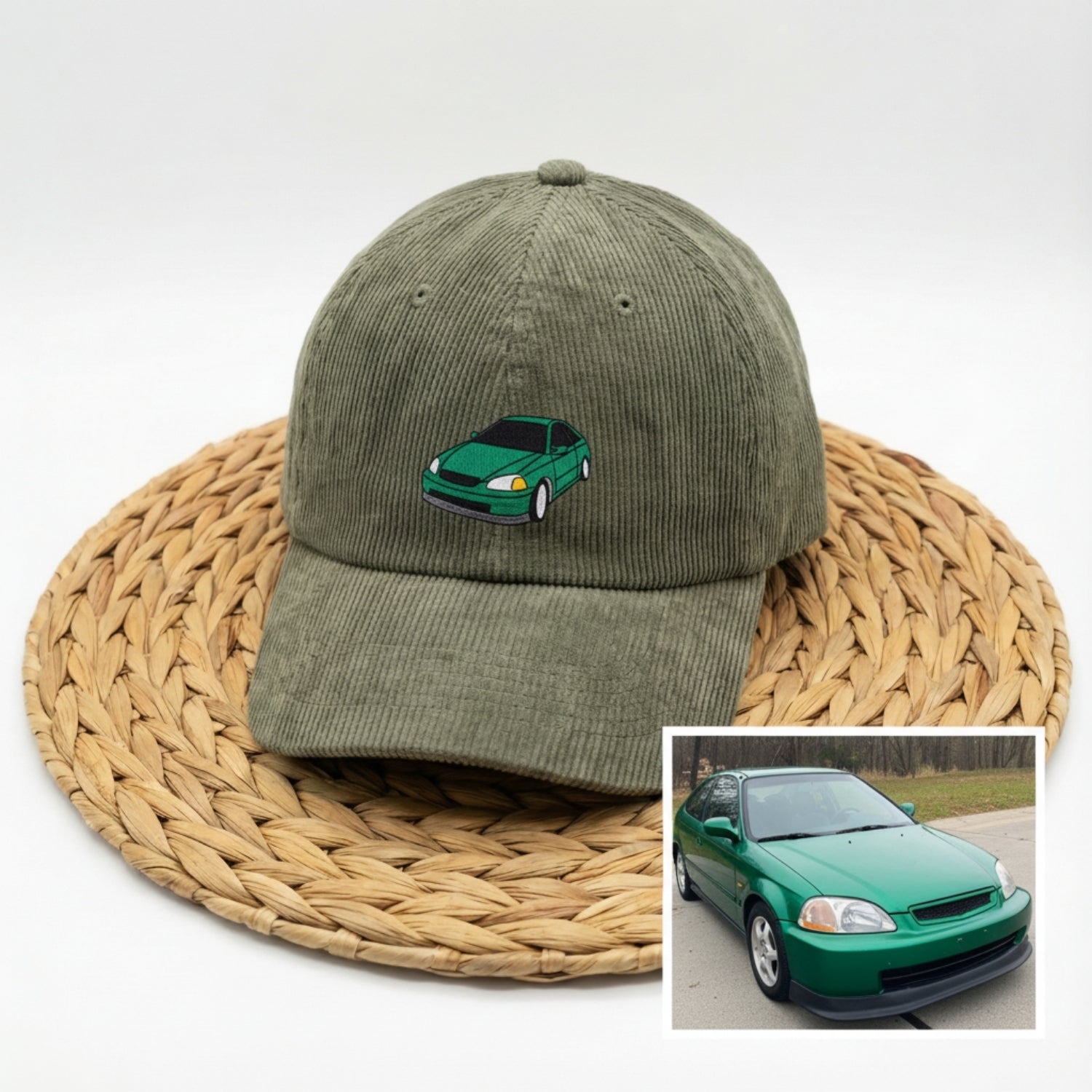 Custom Embroidered Car Hat - Personalized Car Portrait Dad Cap for Men
