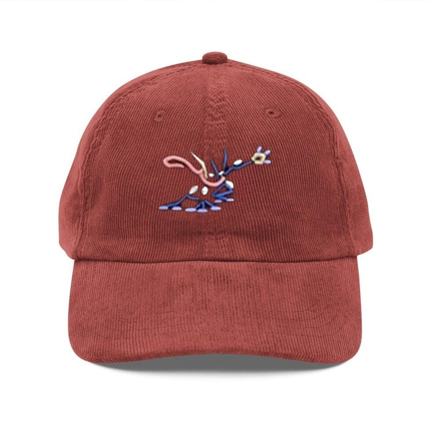 Custom Embroidered Cartoon Monster Hat – Personalized Corduroy Dad Cap