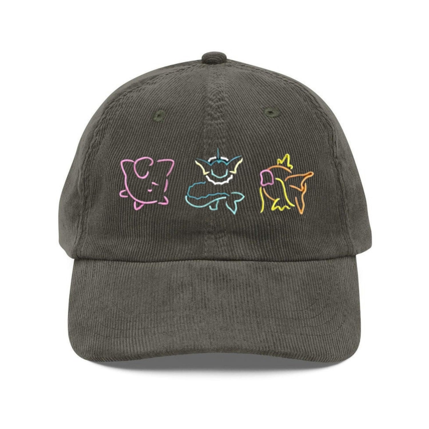Custom Embroidered Cartoon Monster Hat – Personalized Corduroy Dad Cap