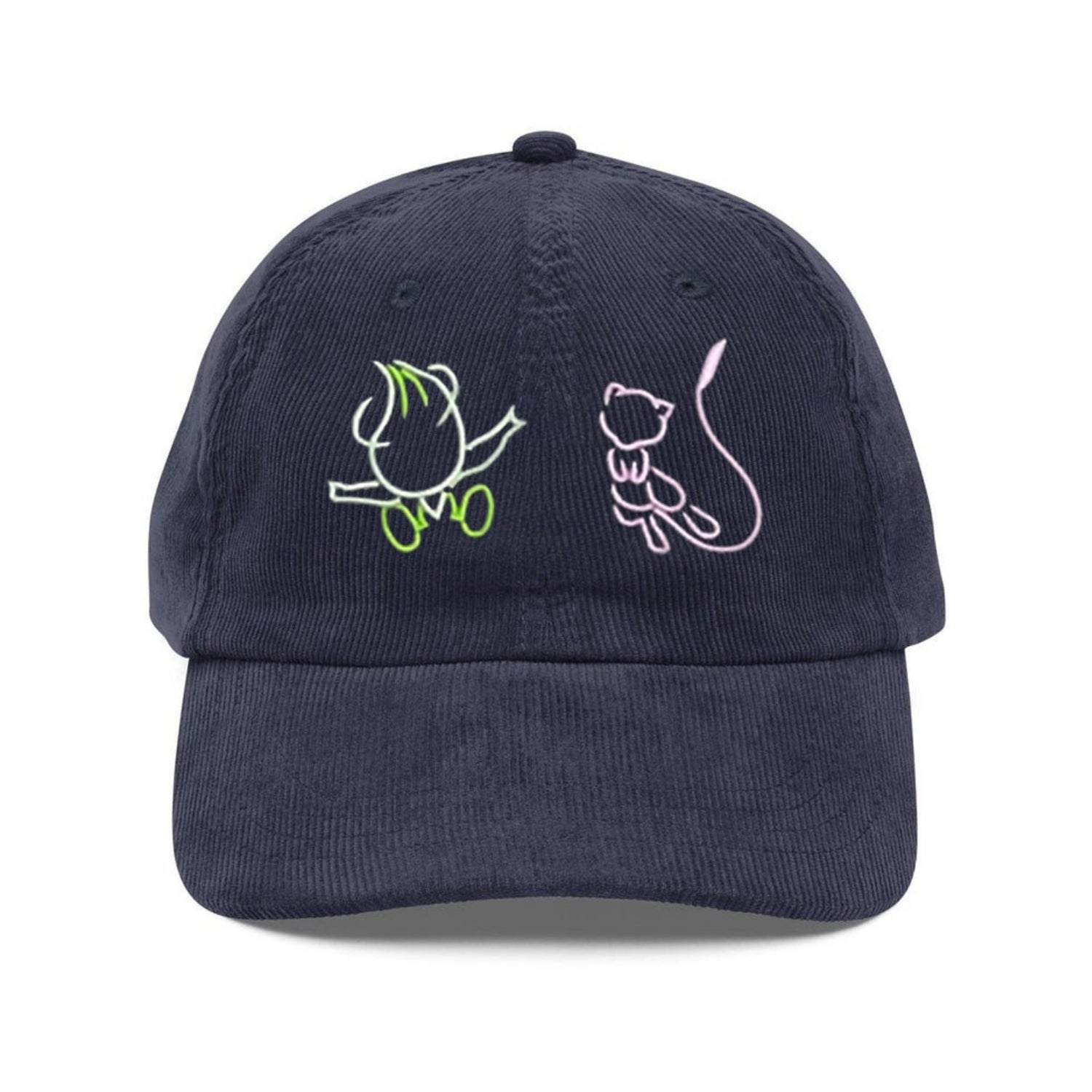 Custom Embroidered Cartoon Monster Hat – Personalized Corduroy Dad Cap