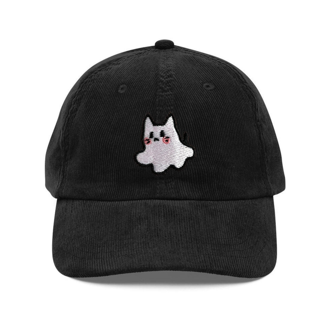 Custom Embroidered Cat Ghost Hat - Cute Spooky Unisex Cap