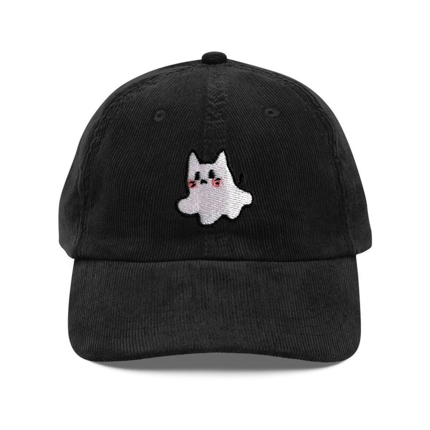 Custom Embroidered Cat Ghost Hat - Cute Spooky Unisex Cap