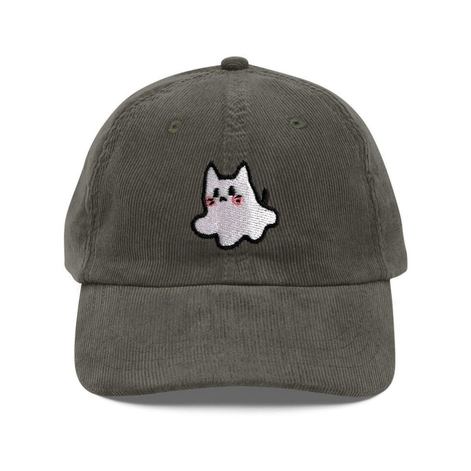 Custom Embroidered Cat Ghost Hat - Cute Spooky Unisex Cap