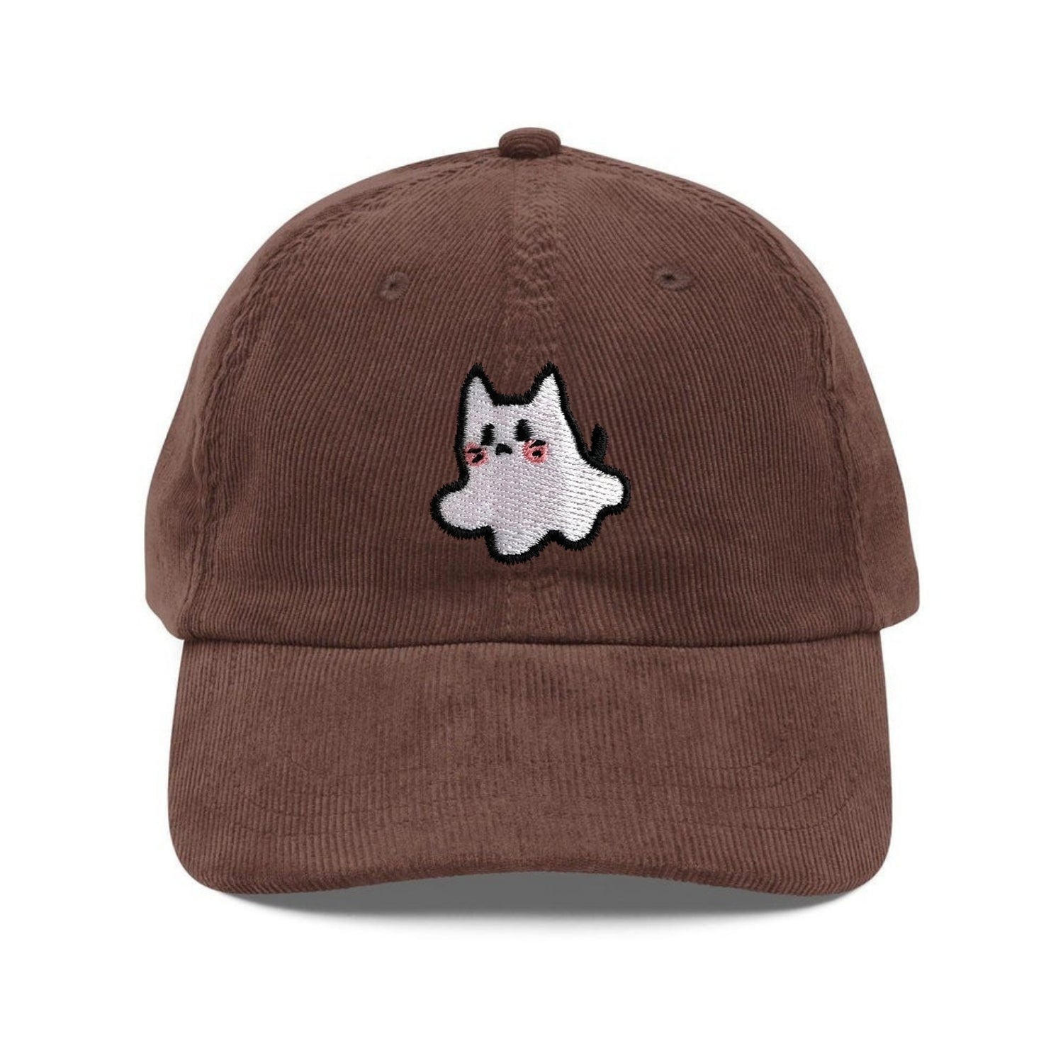 Custom Embroidered Cat Ghost Hat - Cute Spooky Unisex Cap