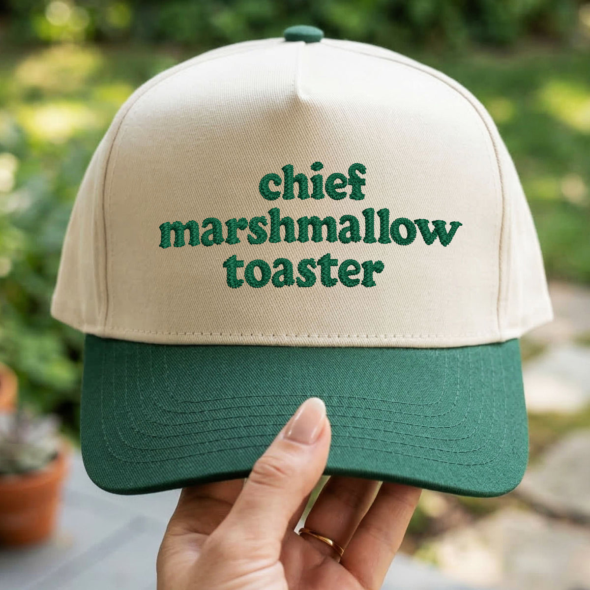 Custom Embroidered Chief Marshmallow Toaster Snapback Hat