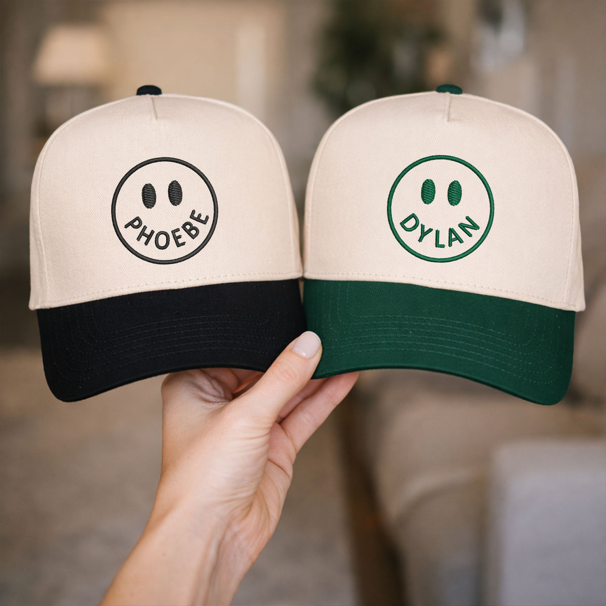 Custom Embroidered Happy Face Snapback Hat