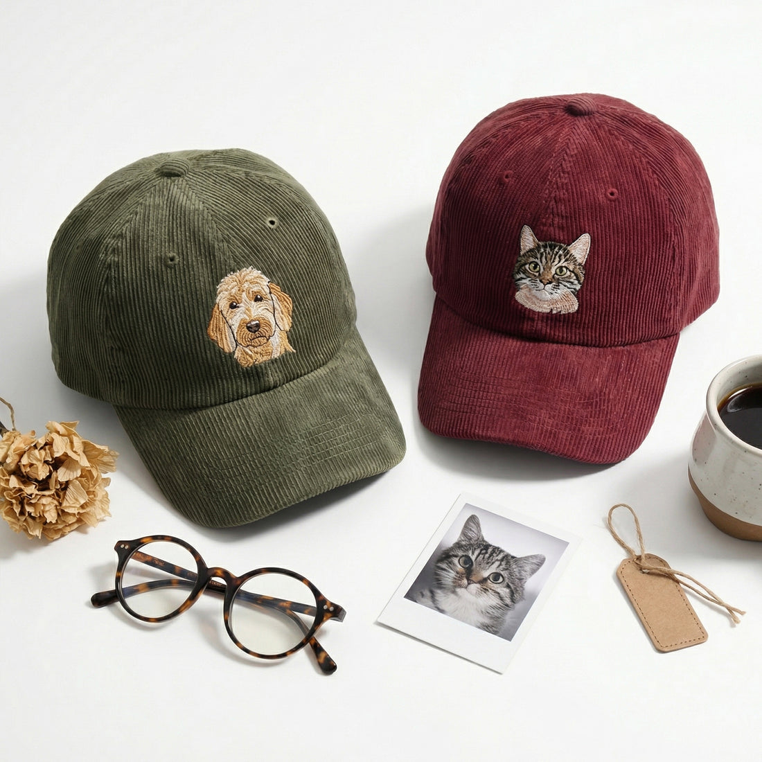 Custom Embroidered Pet Photo Hat - Personalized Dog & Cat Cap