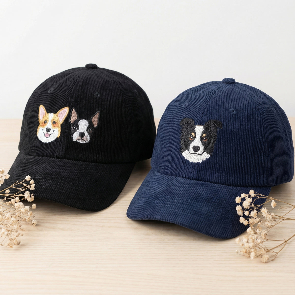 Custom Cat Portrait Hat - Personalized Embroidered Cat Photo with Name