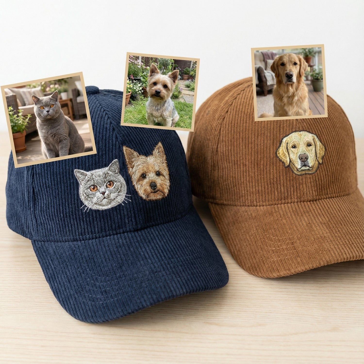 Custom Cat Face Hat - Personalized Cat Portrait & Name Cap
