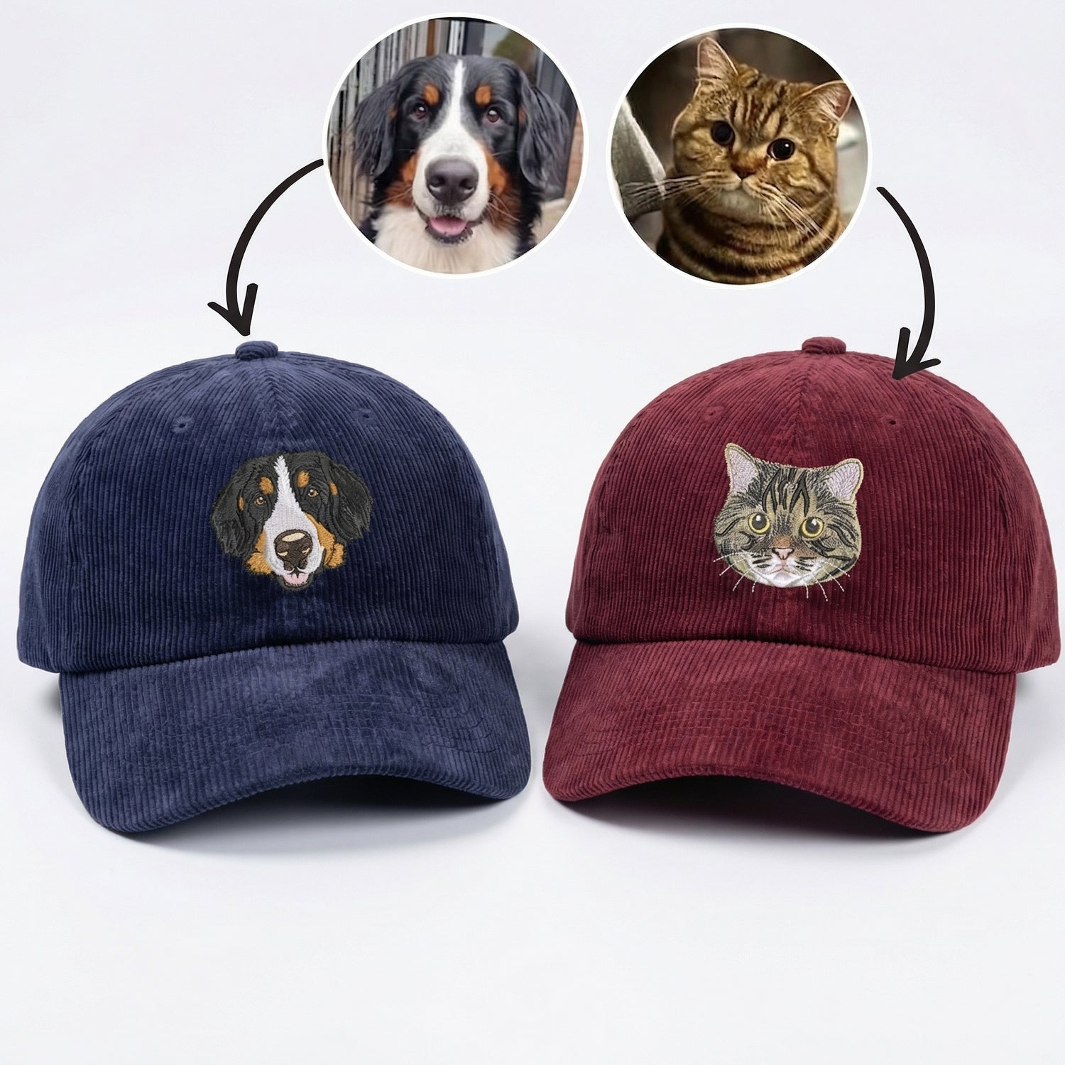 Custom Pet Face Hat - Personalized Dog & Cat Embroidered Cap