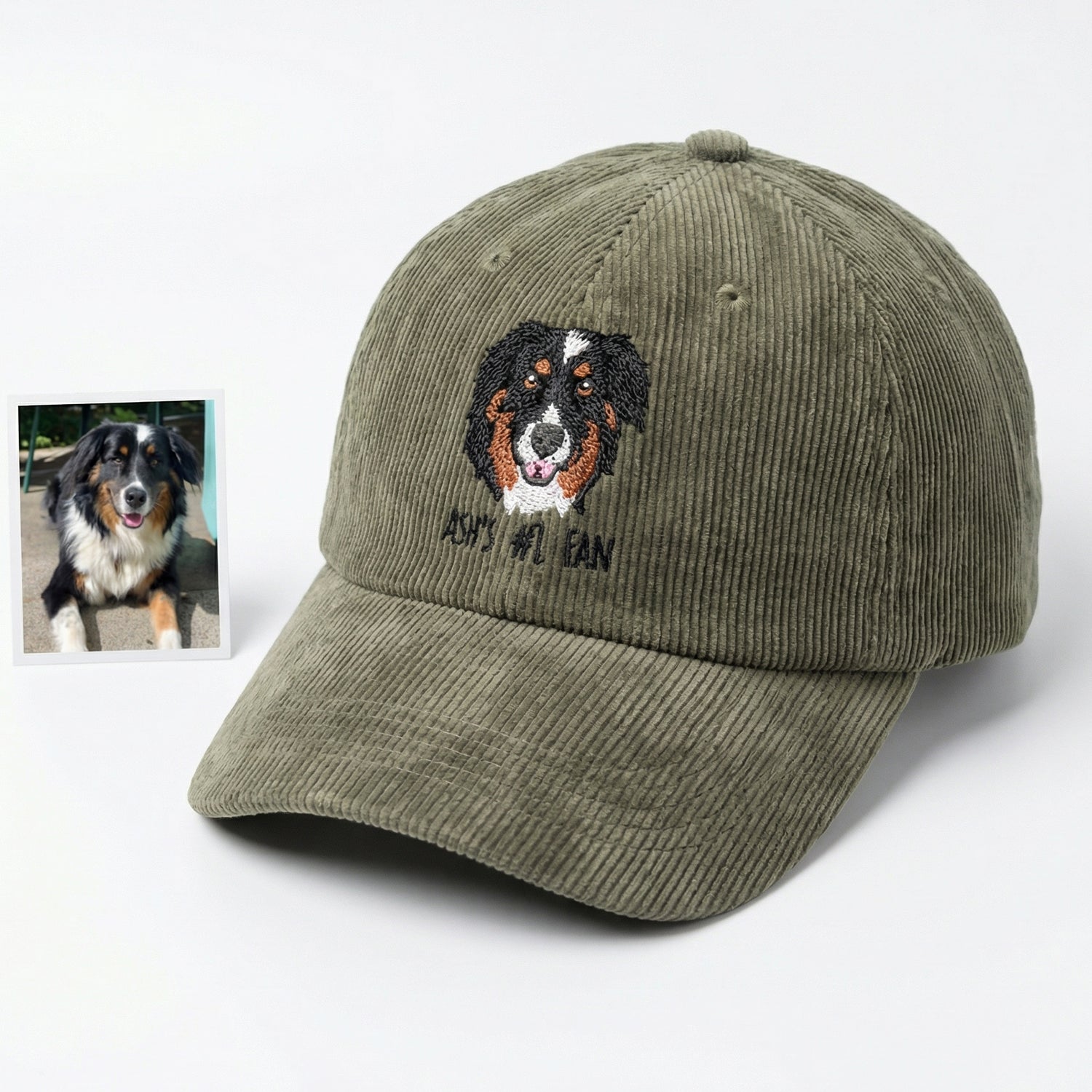 Custom Pet Memorial Portrait Hat - Personalized Pet Photo Cap