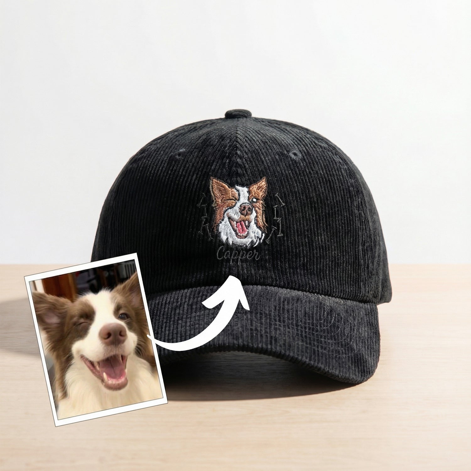 Custom Dog Portrait Hat - Personalized Embroidered Dog Cap