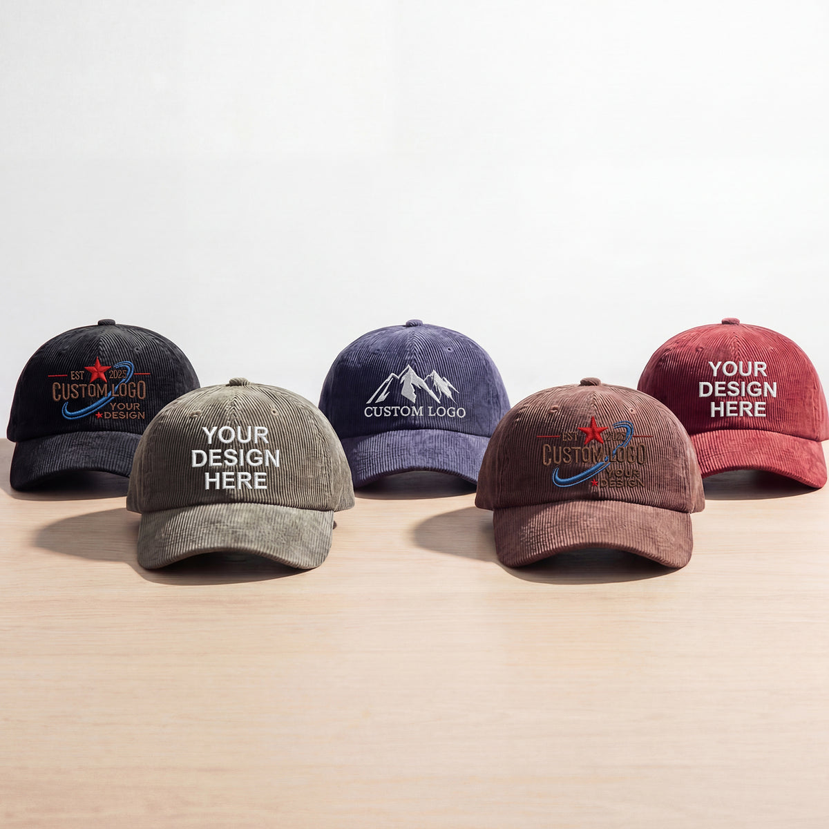 Custom Embroidered Corduroy Hat – Personalized Name Text Cap